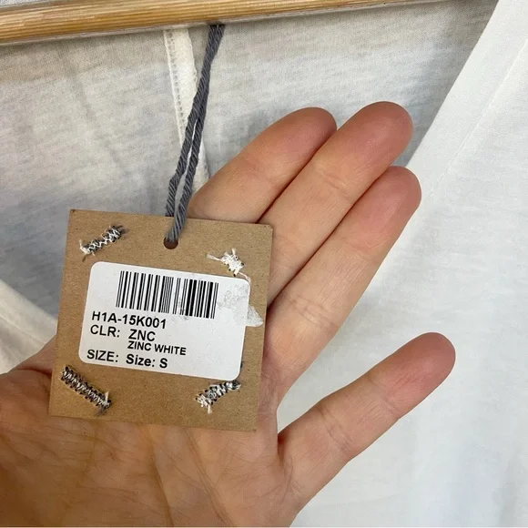 Hello Nite zinc white v neck long sleeve shirt - Picture 6 of 6